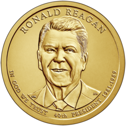 Reagan's 2016 coin from the Presidential dollar coins series