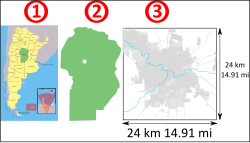 Location of Córdoba.1. Argentina2. Córdoba Province3. Córdoba City