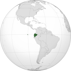 Map showing Ecuador