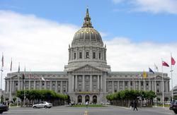 Base-isolated San Francisco City Hall after seismic retrofit