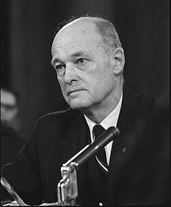 George Kennan testifying before the Senate Foreign Relations Committee in 1966