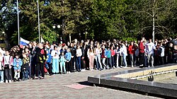 Ukrainian children from Kherson and Zaporizhzhia oblasts at Yevpatoria, Russian-occupied Crimea, October 2022