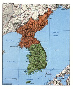 Korea's northern and southern states, divided by the Armistice Line.