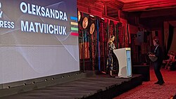 Oleksandra Matviichuk talking