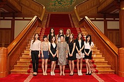 Girls' Generation with first lady Kim Yoon-Ok at the Blue House in August 2011