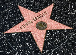 Spacey's star on the Hollywood Walk of Fame, laid in 1999
