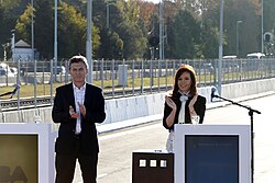 Macri with then-president now predecessor Cristina Fernández de Kirchner, the two had been rivals since he took office in 2015