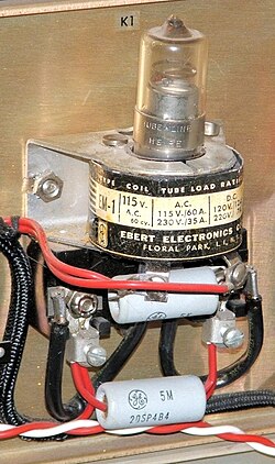 Normally open mercury relay, with coil around bottom of tube