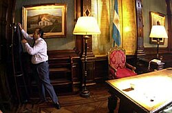 Adolfo Rodríguez Saá at his office in the Casa Rosada
