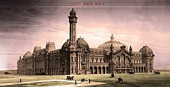 Project of the station in 1909. This original design was later modified