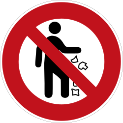 "No littering" sign as used in Europe.