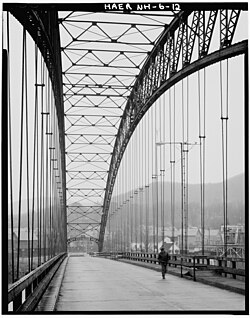 Historic American Engineering Record photograph of the bridge in fall 1979