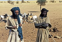 A Tuareg man in Mali with his slave, 1974