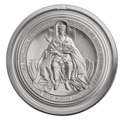 Obverse side of the Great Seal of the Realm struck in 2025 during the reign of Charles III