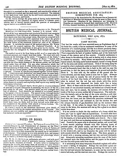 Damp Houses – British Medical Journal – 25 May 1872