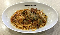 Spaghetti arrabbiata with grilled chicken