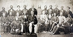 A photograph of the 24 members of the petit jury impaneled in May 1867 by the United States Circuit Court for Virginia in Richmond for the treason trial of former Confederate president Jefferson Davis. Ultimately, the trial did not take place.