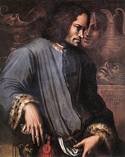 Lorenzo de' Medici, ruler of Florence and patron of arts (portrait by Vasari)
