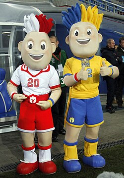 The mascots Slavek & Slavko