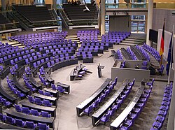 The German Bundestag, its theoretical lower house