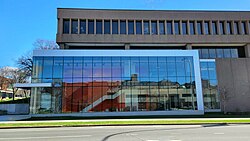 Newhouse 2 Building & Dick Clark Studios at the Waverly Ave entrance.