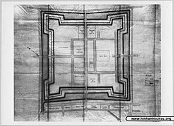 Drawing of Quảng Trị citadel in 1913