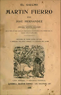 One of the early editions of Martín Fierro, published in 1894