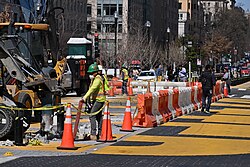 Crews beginning to remove the Black Lives Matter Plaza installation.
