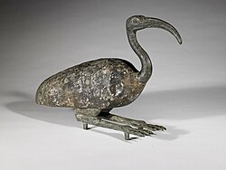 A Late Period sculpture of an ibis from Ancient Egypt's Twenty-sixth Dynasty, 664–332 BC