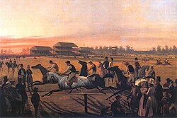 "First regular horse racing on Pola Mokotowskie in Warsaw" January Suchodolski 1849.