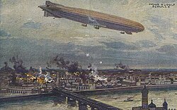 German airship Schütte Lanz SL2 bombing Warsaw in 1914