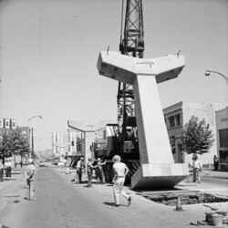 The Seattle Center Monorail under construction in 1961