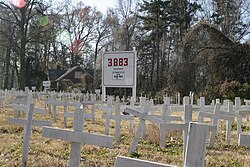 A memorial in North Carolina in December 2007; US casualty count can be seen in the background[412]
