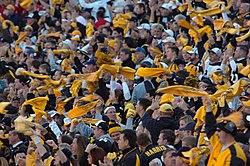 Steelers fans waving the Terrible Towel at Heinz Field — October 15, 2006