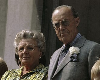 Princess Juliana and Prince Bernhard at Soestdijk Palace on 31 May 1980.
