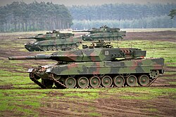 Leopard 2 battle tanks of the German Army