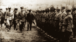 Kemal Pasha inspects the Turkish troops (18 June 1922)