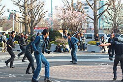 Rockabillies dancing in Yoyogi Park on a Sunday in March 2014