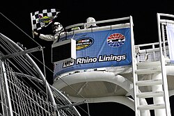 The checkered flag flies at the 2015 race