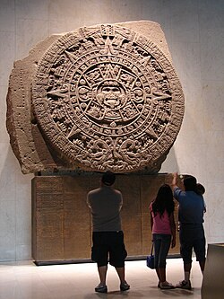 The Aztec sun stone in the National Museum of Anthropology