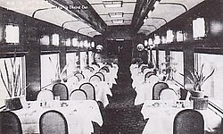 Dining car of South Manchuria Railway