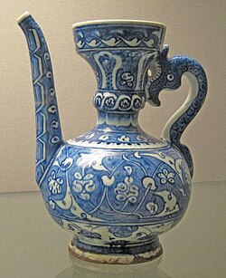 'Abraham of Kütahya ewer', probably made in Kütahya, dated 1510. Ottoman İznik pottery