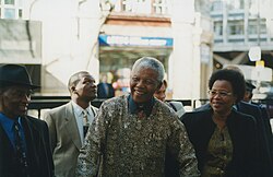 Mandela visiting the London School of Economics in 2000