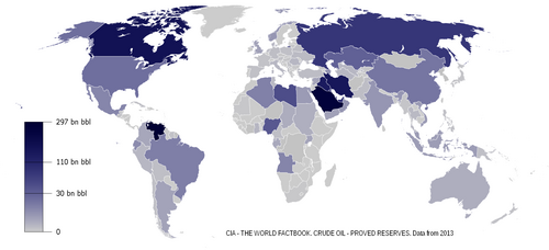 Proven oil reserves, 2013
