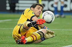 Former Spain goalkeeper Iker Casillas, the first goalkeeper ever to keep one hundred international clean sheets (UEFA Euro 2012)