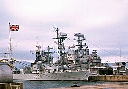 The Royal Navy frigate HMS Loch Killisport at Hong Kong, 1964
