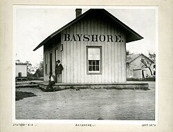 George Bradford Brainerd (American, 1845–1887). Station, Bay Shore, Long Island, September 1879. Collodion silver glass wet plate negative. Brooklyn Museum