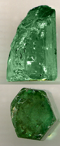 Emerald showing its hexagonal structure