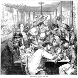 "Discussing the War in a Paris Café", The Illustrated London News, 17 September 1870, during the Franco-Prussian War