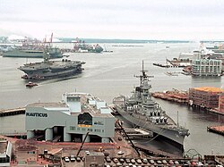 Nauticus and USS Wisconsin